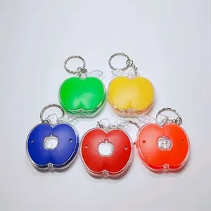PVC Apple Keychain With LED Flashlight