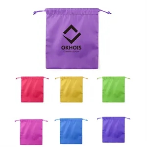 Polyester Travel Drawstring Storage Bag 13.7"x11.8"