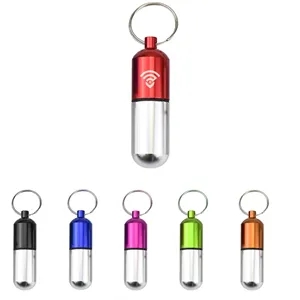 Aluminium Alloy Pill Container With Keyring