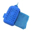 Super Dry Cooling Towel In Silicone Case | https://www.bestnamebadges.com