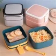 Square Double layer Bento Box | https://www.bestnamebadges.com