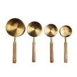 8Pcs Wood Handle Stainless Stee Measuring Cup And Spoon Set | https://www.bestnamebadges.com