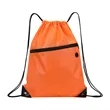Large Polyester Drawstring Backpack W/Front Zipper Pocket | https://www.bestnamebadges.com