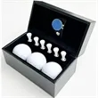 Luxury Golf Gift Set with Leather Box Ball and Tee  | https://www.bestnamebadges.com