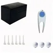 Luxury Golf Gift Set with Leather Box Ball and Tee  | https://www.bestnamebadges.com