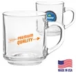 10 oz. USA Made ARC Handy Glass Coffee Mugs w/ Custom logo | https://www.bestnamebadges.com
