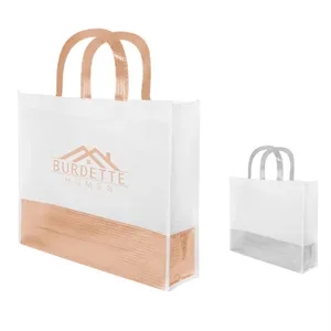 Flair Metallic Accent Non-Woven Tote Bag | https://www.bestnamebadges.com