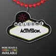 Imprinted Vegas Sign with Beaded Necklace | https://www.bestnamebadges.com
