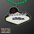 Imprinted Vegas Sign with Beaded Necklace | https://www.bestnamebadges.com