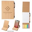 Bamboo Desk Jotter With Phone Stand | https://www.bestnamebadges.com