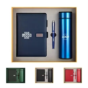 3 in 1 Executive Gift Set Notebook, Pen, Insulated Thermos