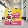 10'x10' Straight PopUp Fabric Foldable Display Wall w Endcap | https://www.bestnamebadges.com