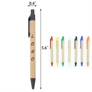 Kraft Lever Push Action Ballpoint Pen