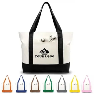 Custom Two Tone Cotton Canvas Tote Bags