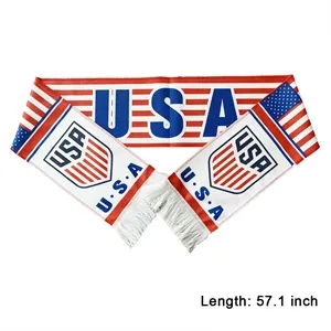 Polyester Sport Fan Scarf With Tassel