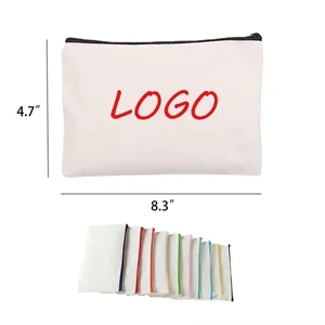 Customizable Blank Canvas Zipper Bags