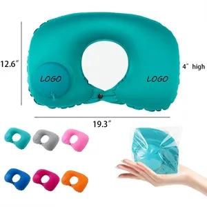Portable Push Inflatable U-shaped Pillow