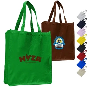 Large Cotton Canvas Book Tote Bag w/ Reinforced Sides