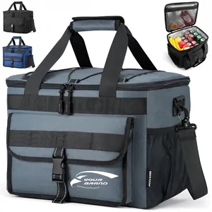 Insulated Cooler Lunch Bag with Zipper & Adjustable Strap
