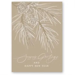 Neutral Pine Economy Holiday Card