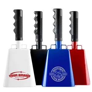 Classic Noise Maker Handheld Metal Cowbell School Sports | https://www.bestnamebadges.com