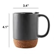 13 oz. Ceramic Coffee Mug Cork Base Spill Proof Lid Handle | https://www.bestnamebadges.com