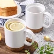 13 oz. Ceramic Coffee Mug Cork Base Spill Proof Lid Handle | https://www.bestnamebadges.com