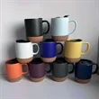 13 oz. Ceramic Coffee Mug Cork Base Spill Proof Lid Handle | https://www.bestnamebadges.com