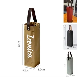 Washed Kraft Paper Wine Tote Bag
