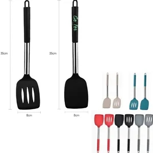 Pack of 2 Silicone Non Stick Slotted Kitchen Spatulas