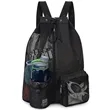 Mesh Drawstring Swim Bag With Wet Pocket For Beach Gym Gear | https://www.bestnamebadges.com