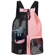 Mesh Drawstring Swim Bag With Wet Pocket For Beach Gym Gear | https://www.bestnamebadges.com