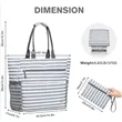 Large Waterproof Beach Tote Bag With Zipper Pouch Pockets | https://www.bestnamebadges.com