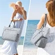 Large Waterproof Beach Tote Bag With Zipper Pouch Pockets | https://www.bestnamebadges.com