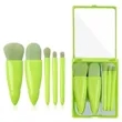 Portable Travel Makeup Brush Set With Mirror Case Kit Cute | https://www.bestnamebadges.com