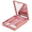 Portable Travel Makeup Brush Set With Mirror Case Kit Cute | https://www.bestnamebadges.com
