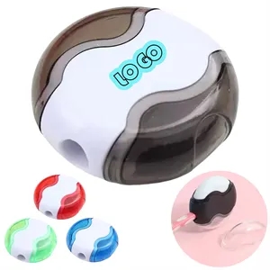Round Pencil Sharpener With Built-In Eraser And Cover