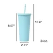 Colorful 24 oz Matte Reusable Plastic Cup with Straw Lid | https://www.bestnamebadges.com