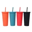 Colorful 24 oz Matte Reusable Plastic Cup with Straw Lid | https://www.bestnamebadges.com