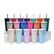 Colorful 24 oz Matte Reusable Plastic Cup with Straw Lid | https://www.bestnamebadges.com
