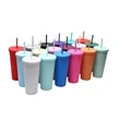 Colorful 24 oz Matte Reusable Plastic Cup with Straw Lid | https://www.bestnamebadges.com