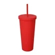 Colorful 24 oz Matte Reusable Plastic Cup with Straw Lid | https://www.bestnamebadges.com