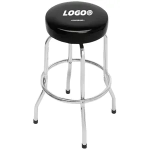 Modern Bar Stool with Chrome Legs Cushioned Seat Chair