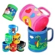Custom 12 oz. Colorful PVC Mug Coffee Kids Water Cup Handle | https://www.bestnamebadges.com