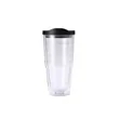 Clear & Colorful Lidded Double Walled 24oz | https://www.bestnamebadges.com