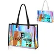 Iridescent Bachelorette Clear Beach  Tote Bag | https://www.bestnamebadges.com