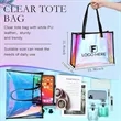 Iridescent Bachelorette Clear Beach  Tote Bag | https://www.bestnamebadges.com
