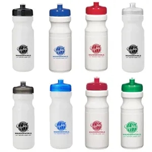 24 oz. White Bottle with Push Pull Lid - MADE IN USA | https://www.bestnamebadges.com