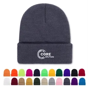 Plain Winter Beanies Hats Unisex Knit Cuffed Skull Caps