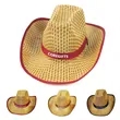 Unisex Straw Round Up Cowboy Summer Wide Brim Hat | https://www.bestnamebadges.com